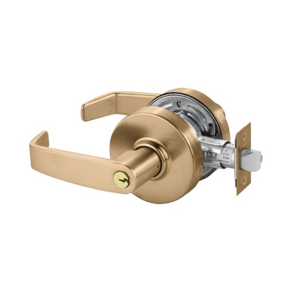 Sargent Entry Office Cylindrical Lock Grade 2 with L Lever and L Rose with T Strike and LA Keyway Satin Bron 7G05LL10 - main